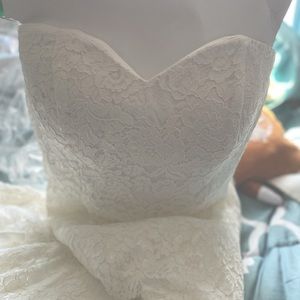 Size 16, strapless wedding gown with corset back!